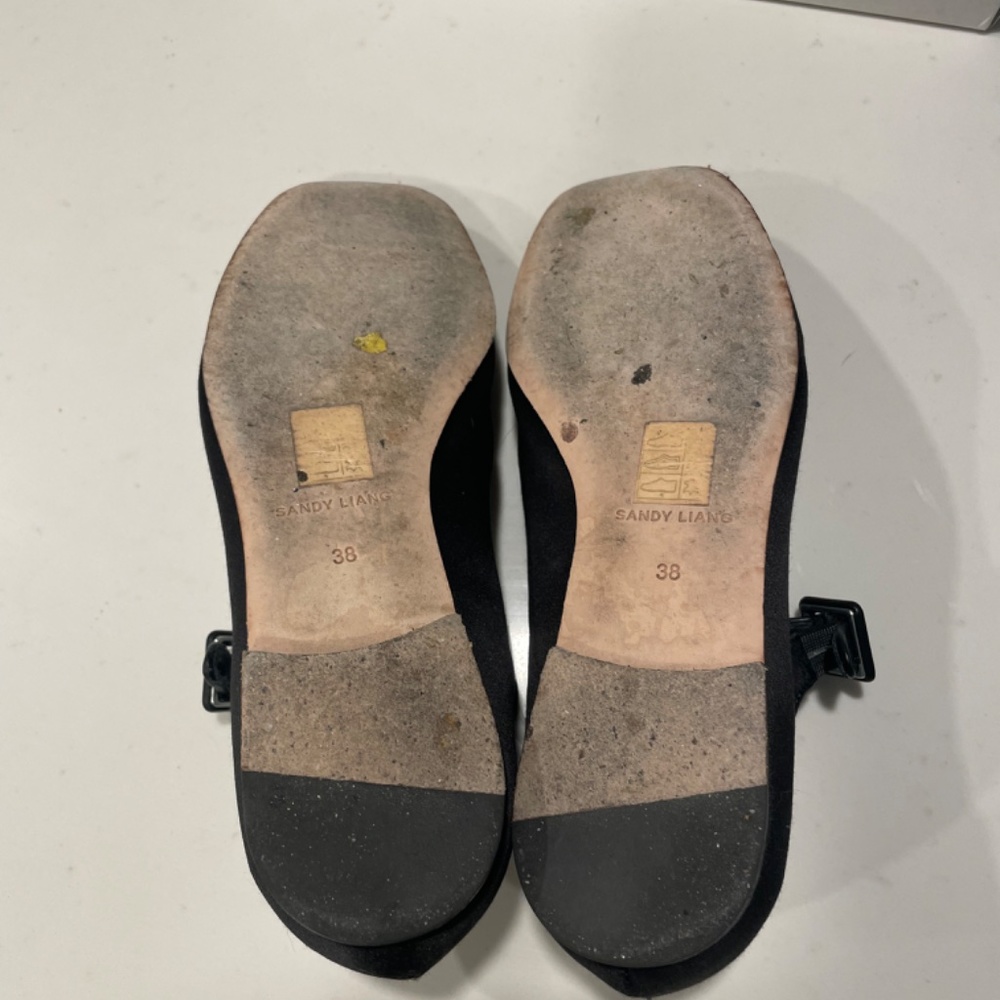 Sandy liang mary jane pointe shoe in black satin - Picture 3 of 3